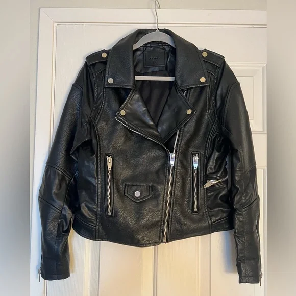 BlankNYC FAUX LEATHER Jacket with silver hardware size L - Picture 3 of 9
